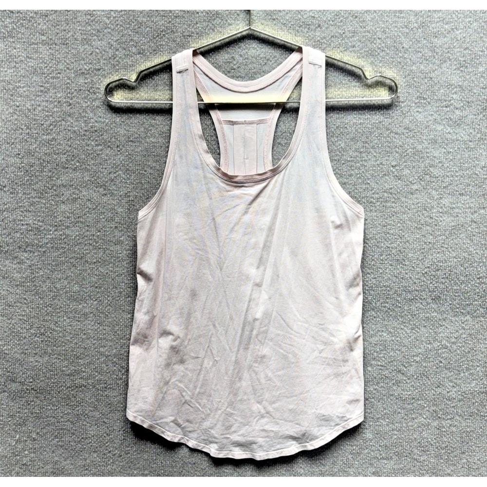 Lululemon Top Womens Love Tank Pleated Feather Pink Athletic Workout Coquette 4